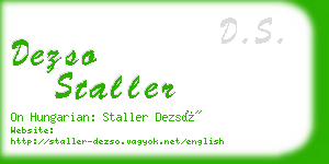 dezso staller business card